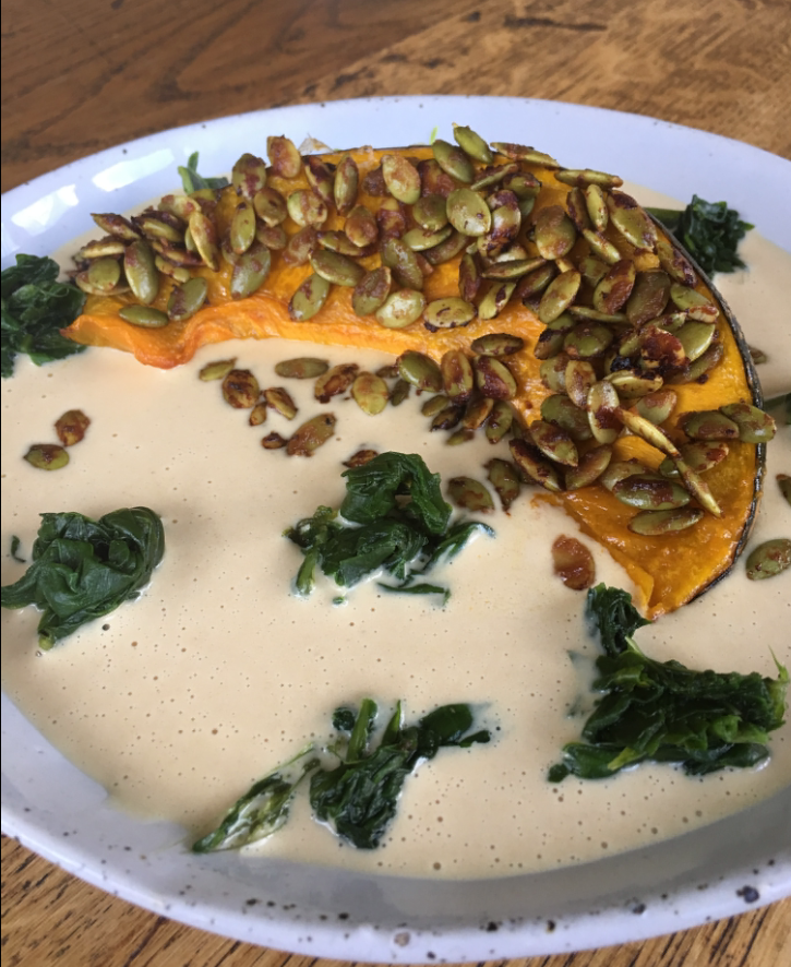 Swanbourne Market — Pumpkin with Miso Roasted Pepitas and Sesame Sauce